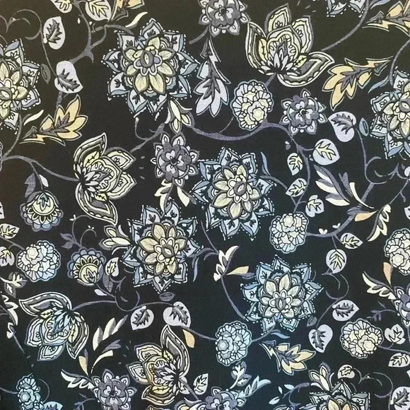 J. Jill Women Dress Medium Jersey Knit Stretch Floral Blue 3/4 Bell Sleeve EUC - Picture 8 of 9